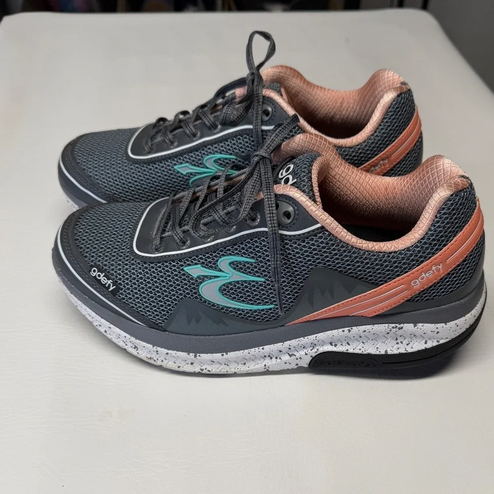 Gravity Defyer Ion Walking Shoes Womens 10 Grey Coral TB9024FGP-W VersoShock